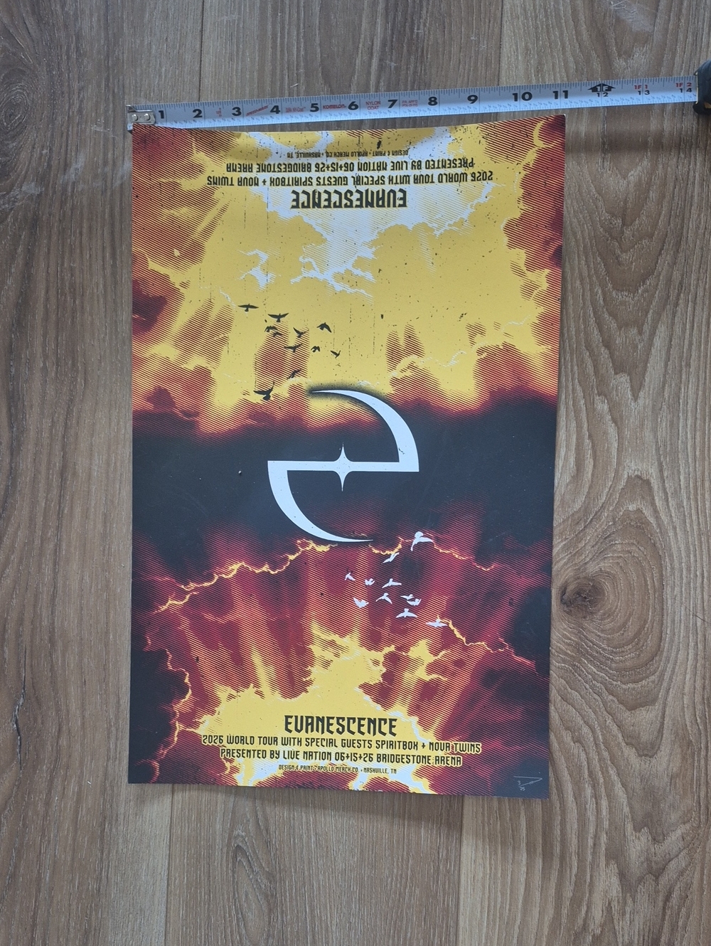 Evanescence Concert Art Poster - Yellow & Red Home Wall Art